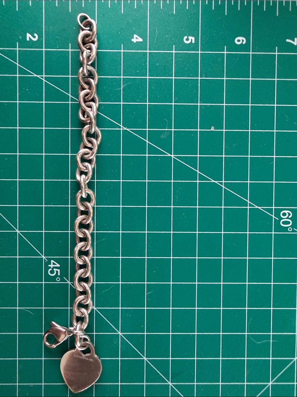 Tiffany & Co. Sterling Silver Heart Tag Charm Bracelet 7.5” - Picture 4 of 5